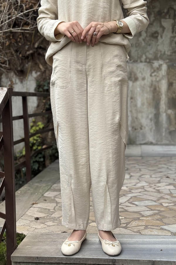 Naki & Mascara Cepli Şalvar Pantolon 25MY3104 Bej