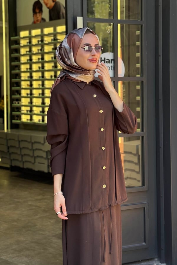 NAKİ & MASCARA Etekli Takım 67MK2120T Kahverengi