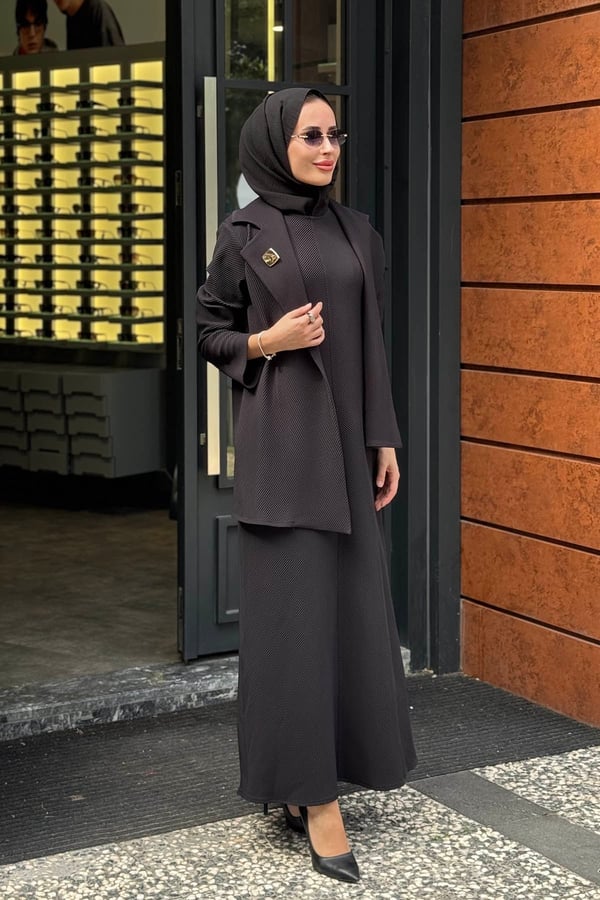 NOİ Ceketli Elbise 77200 Siyah