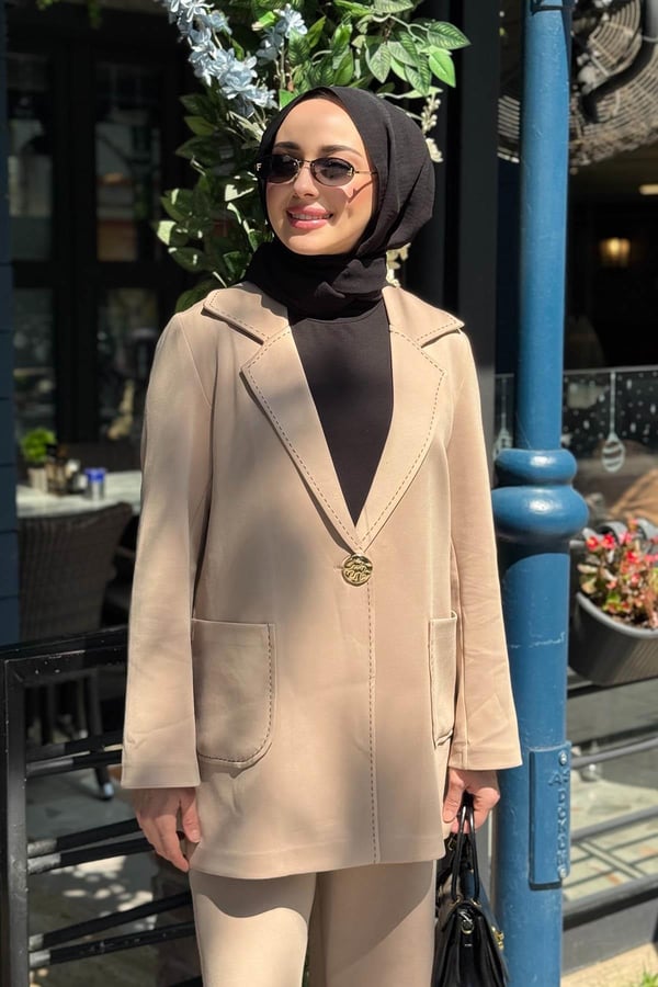 NOİ Pantolonlu Takım 86343T Bej