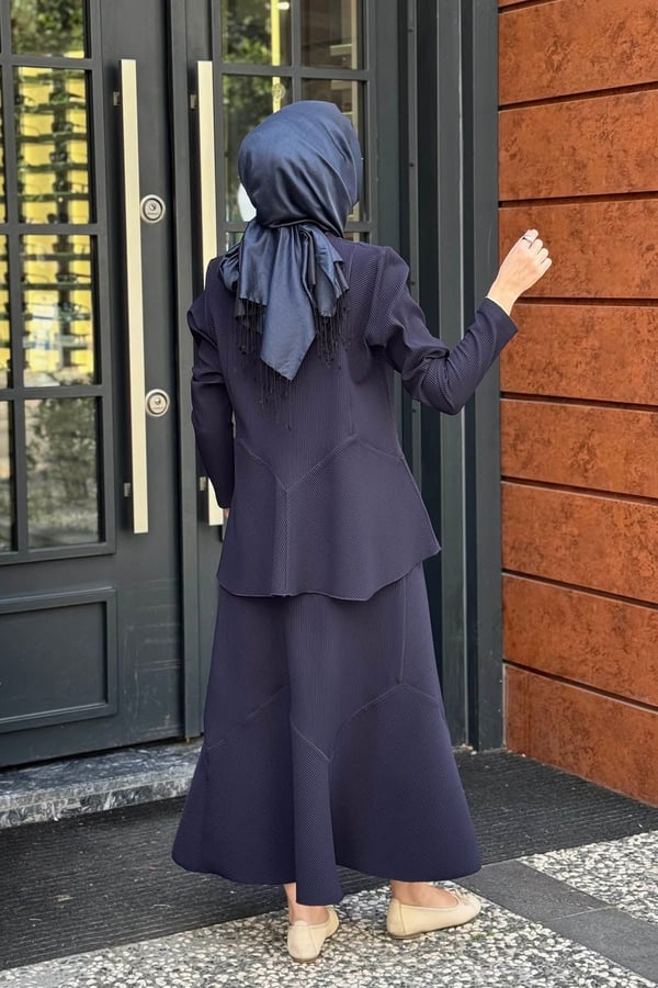 NOİ Pliseli Etekli Takım 77102T Lacivert
