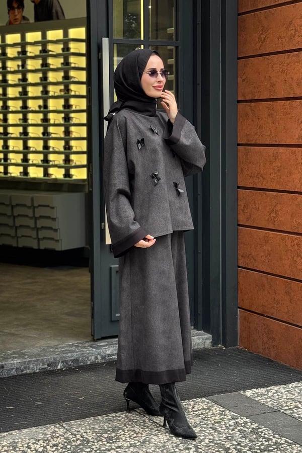NOİ Rayon Pantolonlu Takım 77145T Antrasit
