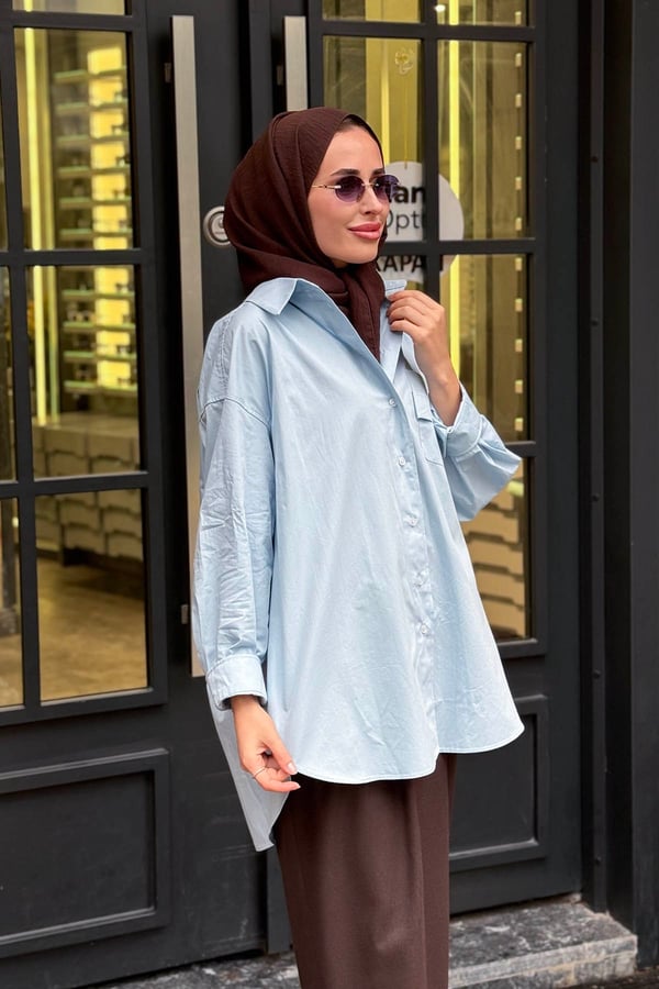 QOOQ Pamuk Gömlek 27FW216 Mavi