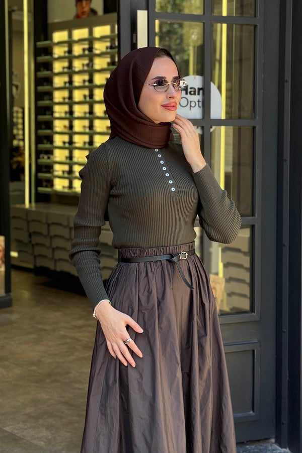 QOOQ Triko Bluz 27FW229 Haki