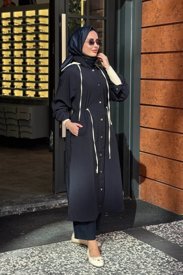 QOOQ Yağmurluk 27FW626 Lacivert