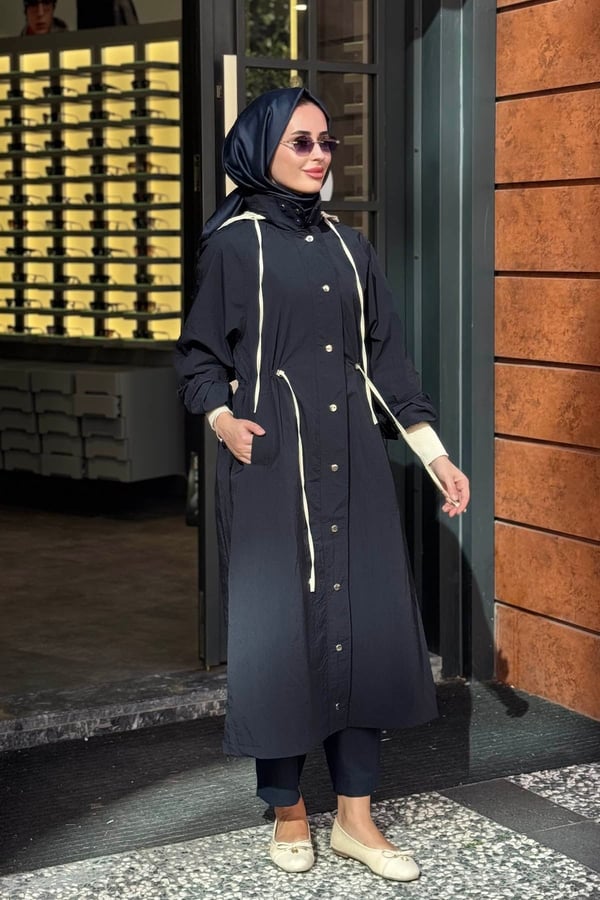 QOOQ Yağmurluk 27FW626 Lacivert