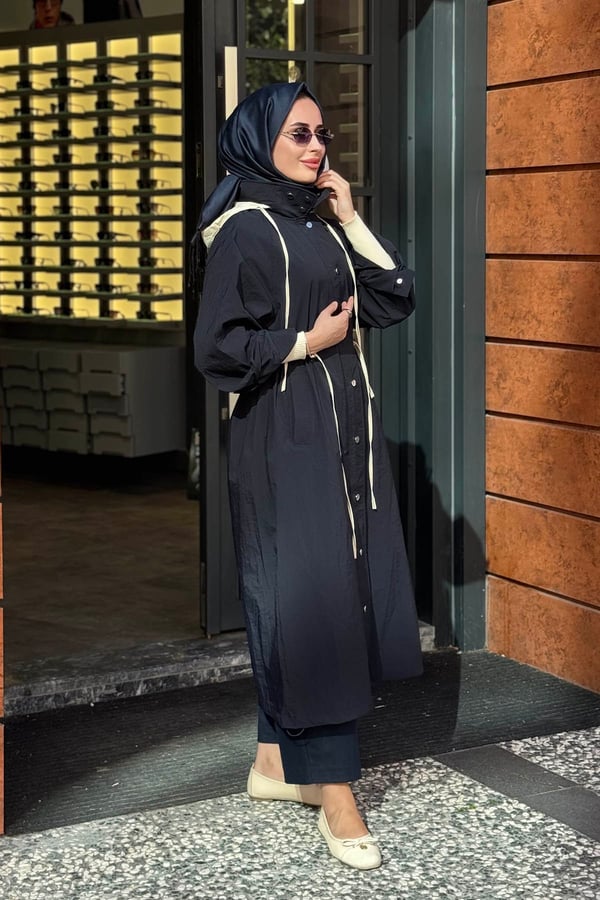 QOOQ Yağmurluk 27FW626 Lacivert