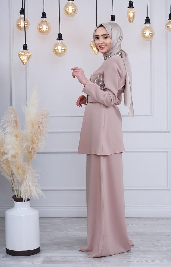 RİBAS Abiye Takım R128 Vizon