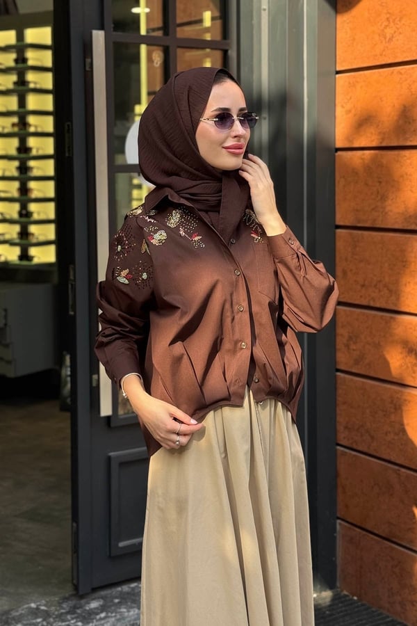 SCL Gömlek 10002621511016 Kahverengi