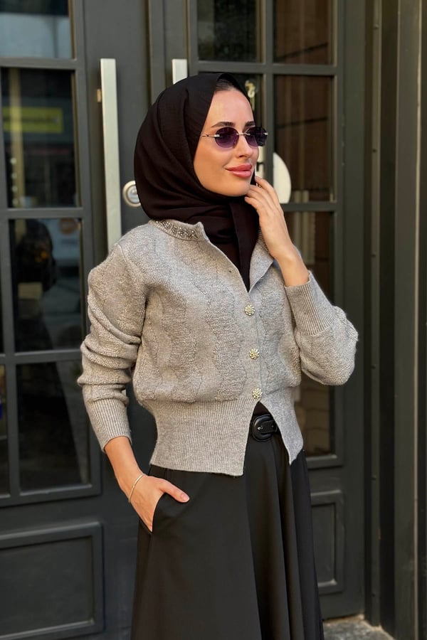 Seçil Triko Hırka 10002621710033 Gri