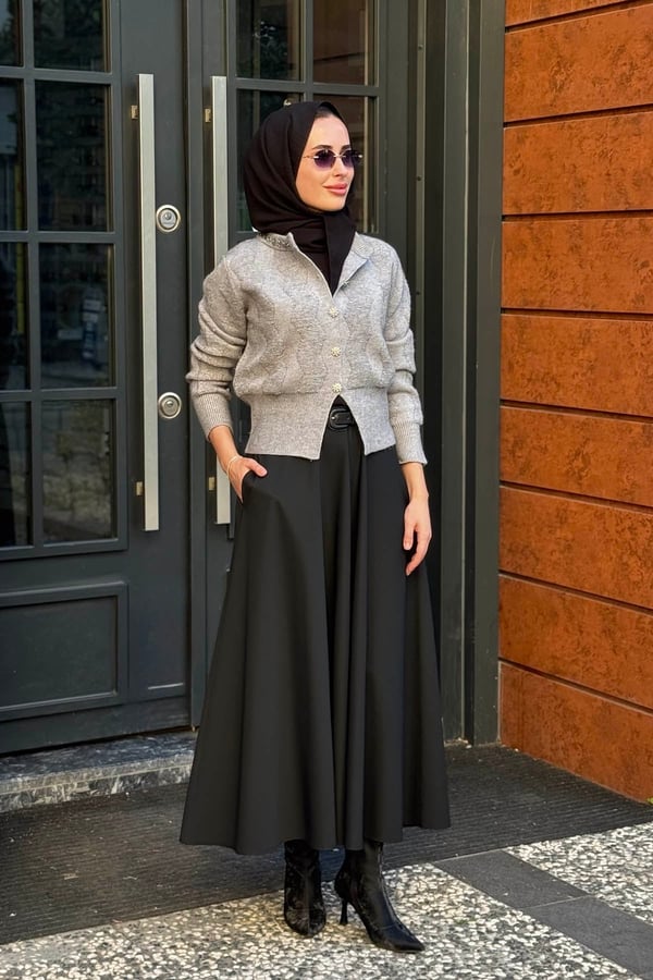 Seçil Triko Hırka 10002621710033 Gri