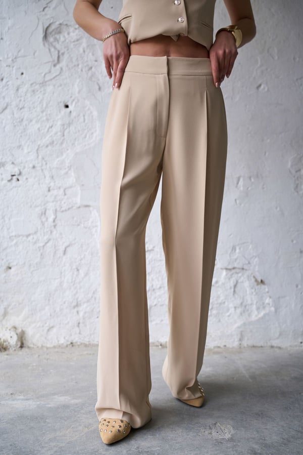 BAGGY BEJ YELEK PANTOLON TAKIM