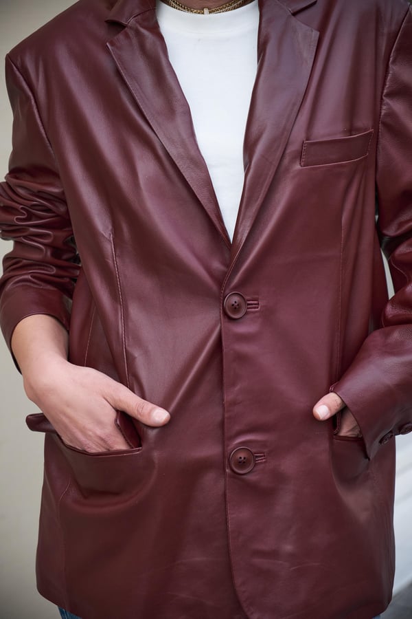 BORDO DERİ CEKET E-63