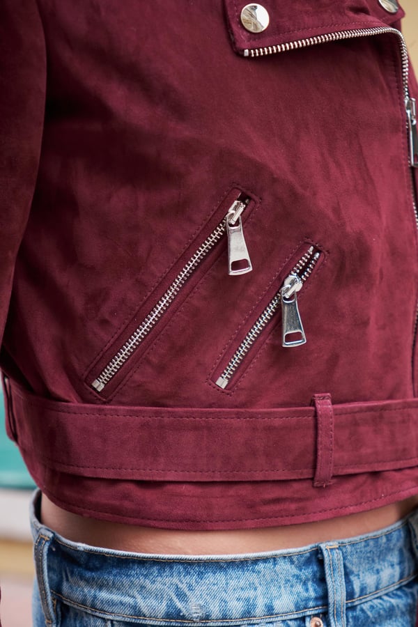 BORDO SÜET CEKET S-5