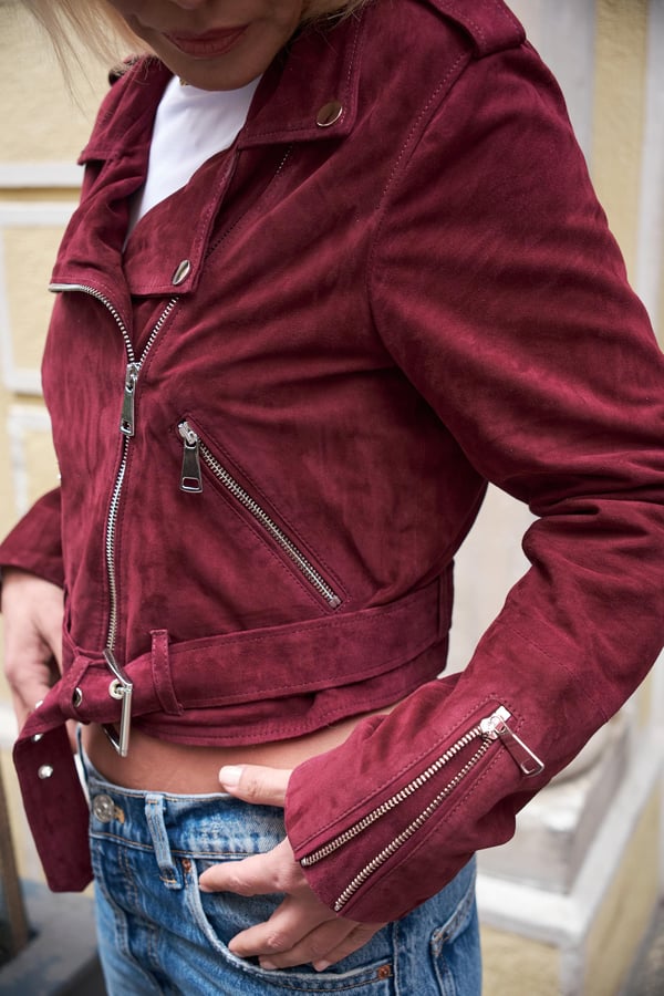 BORDO SÜET CEKET S-5
