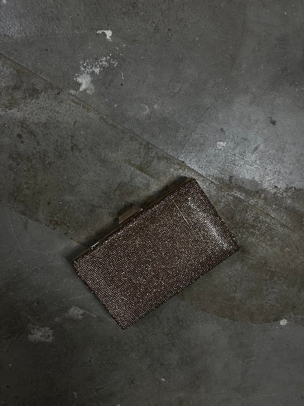 BRONZ TAŞLI CLUTCH ÇANTA