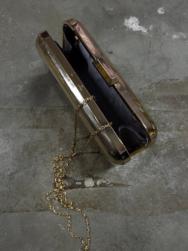 GOLD MAT CLUTCH ÇANTA