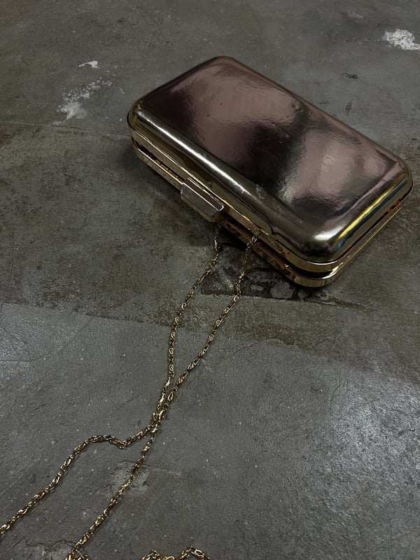 GOLD MAT CLUTCH ÇANTA