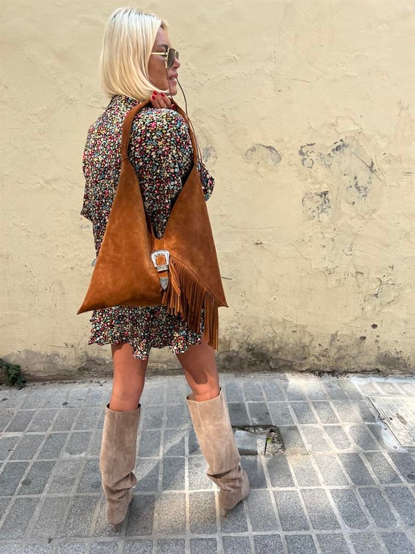 HOBO  TABA SÜET ÇANTA
