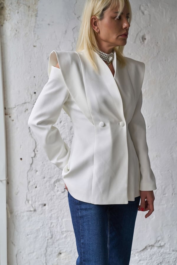 LİMA BEYAZ BLAZER CEKET