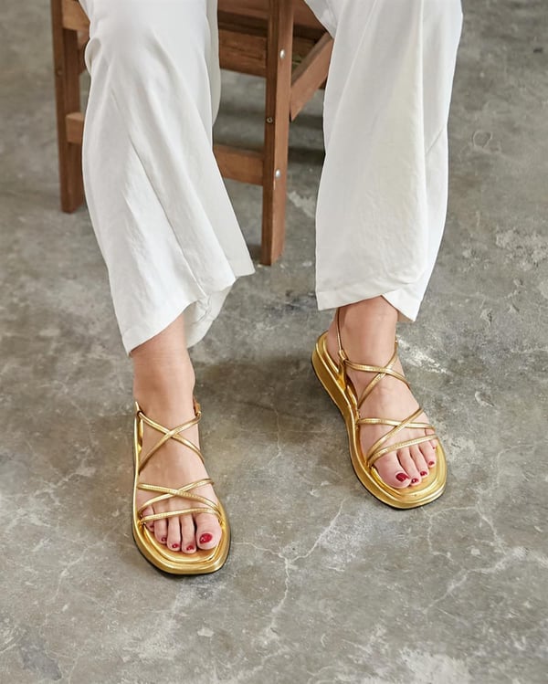 LULU GOLD MAT SANDALET