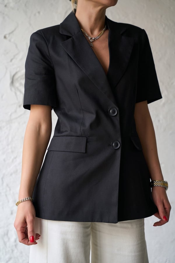 MAP SİYAH KISA KOL BLAZER CEKET
