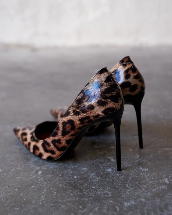 MİTTA 10 CM LEOPAR DERİ STİLETTO 