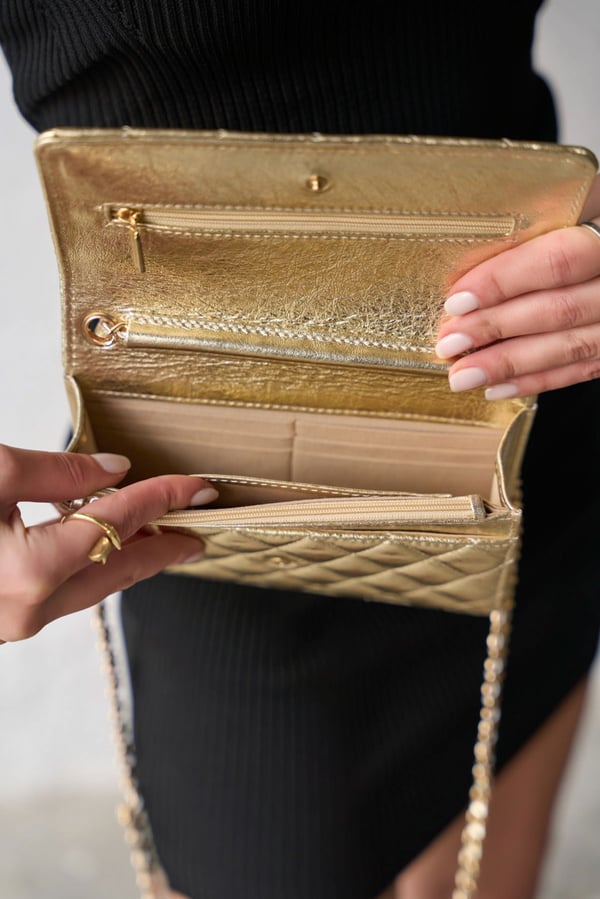 NAPOLİ GOLD CLUTCH ÇANTA