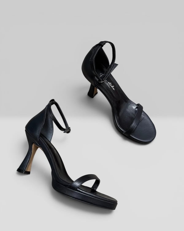 PAULO SİYAH DERİ TOPUKLU AYAKKABI