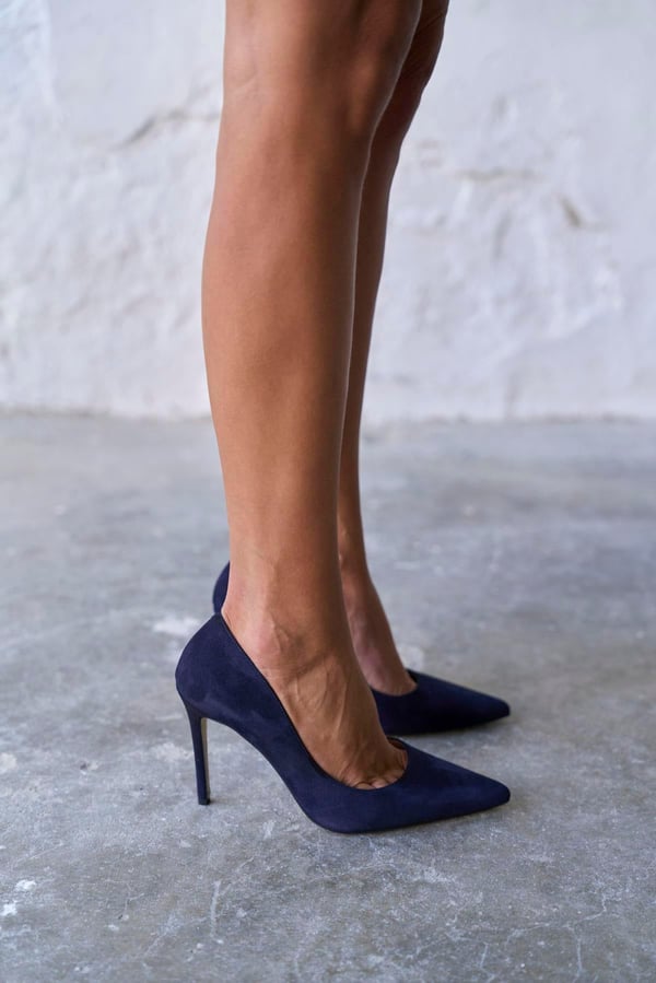 SİSTA 10 CM LACİVERT SÜET STİLETTO