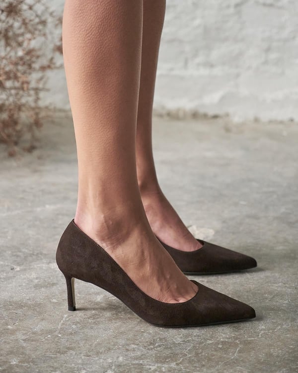 SİSTA 5 CM KAHVE SÜET STİLETTO 