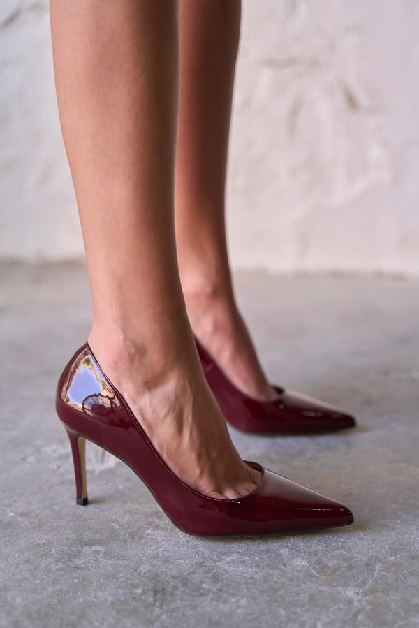 SİSTA 8 CM BORDO RUGAN STİLETTO
