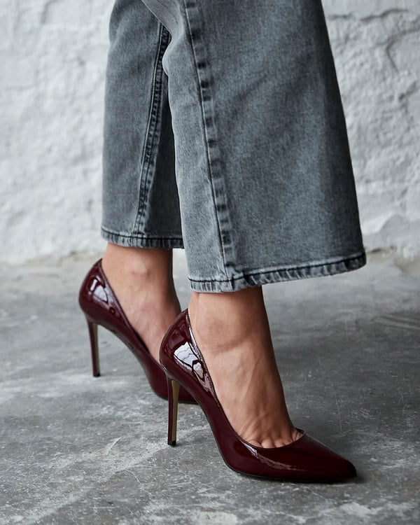 SİTY 10 CM BORDO RUGAN STİLETTO