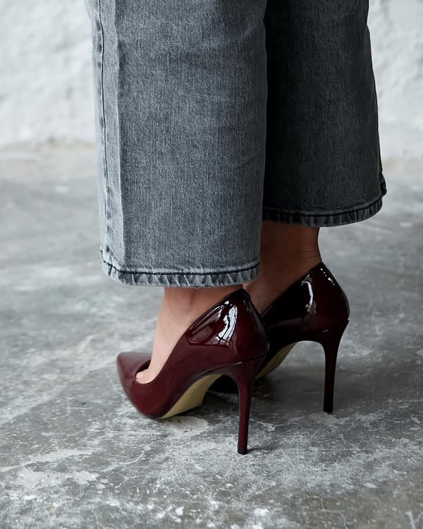 SİTY 10 CM BORDO RUGAN STİLETTO