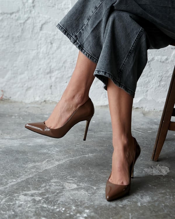 SİTY 10 CM KAHVE RUGAN STİLETTO