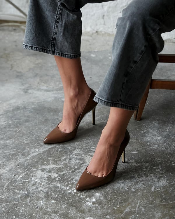 SİTY 10 CM KAHVE RUGAN STİLETTO