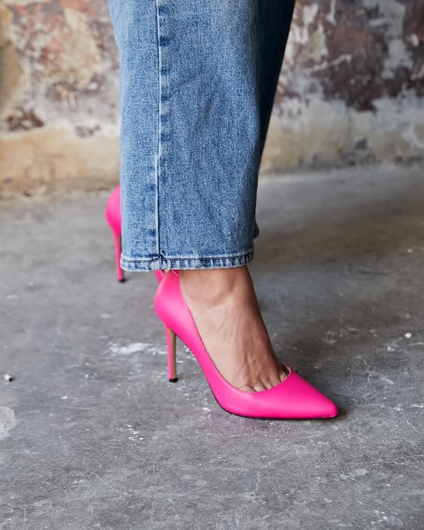 SİTY 10 CM NEON PEMBE STİLETTO