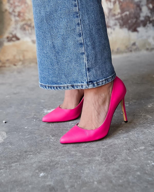 SİTY 10 CM NEON PEMBE STİLETTO