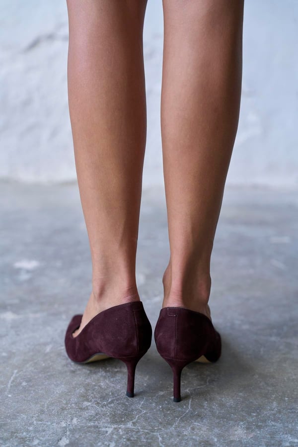 SİTY 5 CM BORDO SÜET STİLETTO