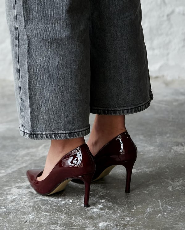 SİTY 8 CM BORDO RUGAN STİLETTO