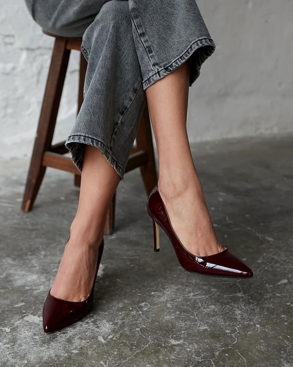 SİTY 8 CM BORDO RUGAN STİLETTO