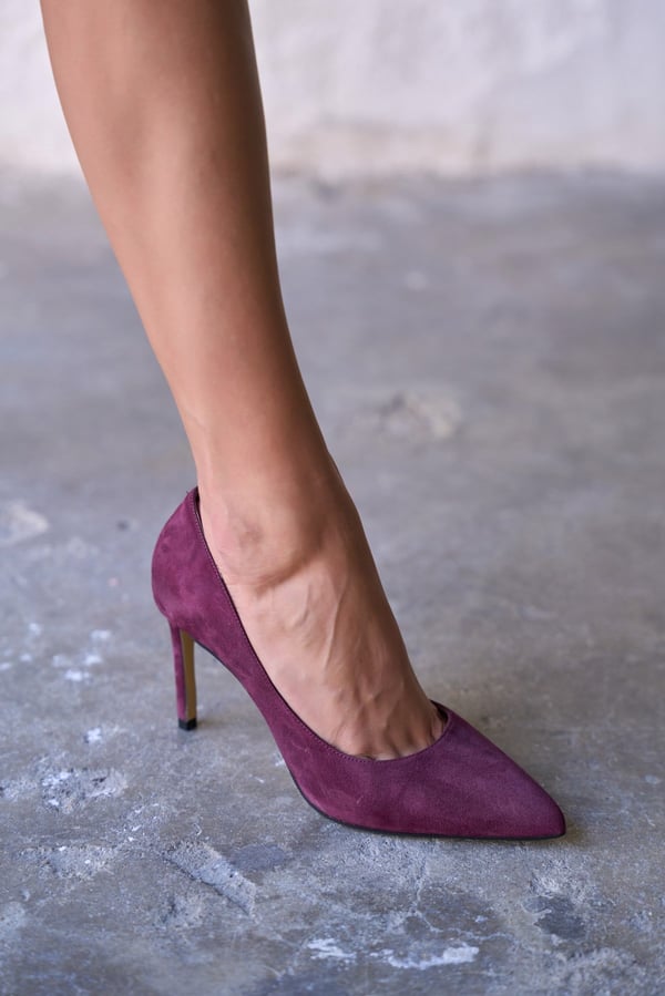 SİTY 8 CM BORDO SÜET STİLETTO