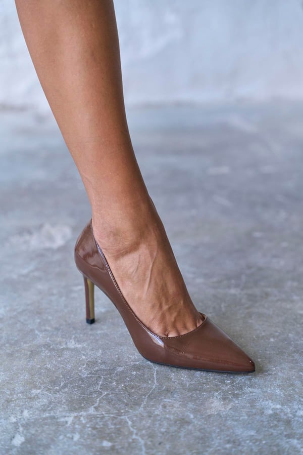 SİTY 8 CM KAHVE RUGAN STİLETTO
