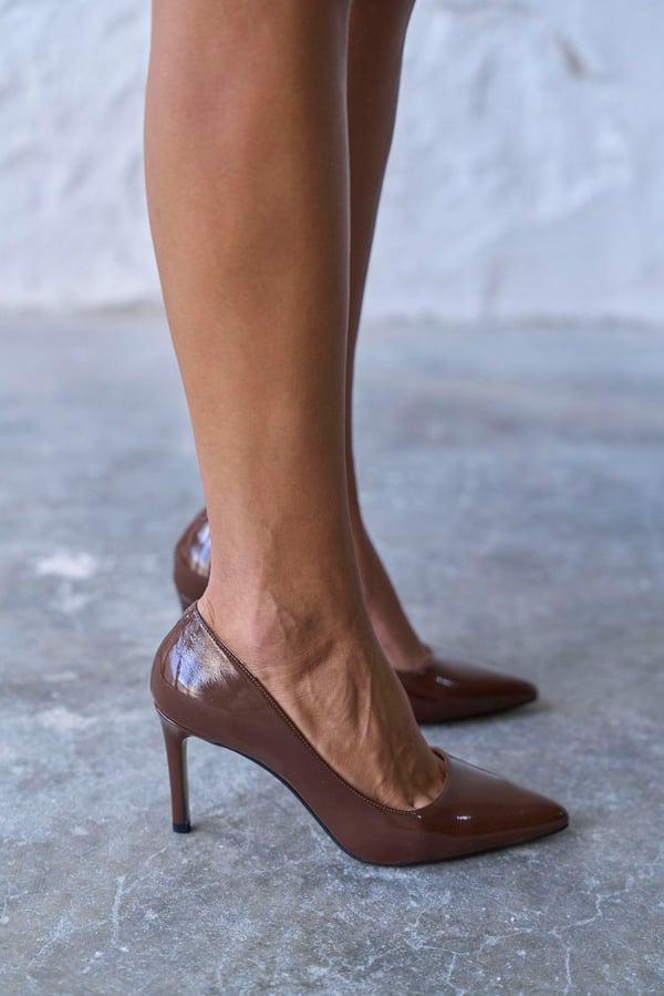 SİTY 8 CM KAHVE RUGAN STİLETTO