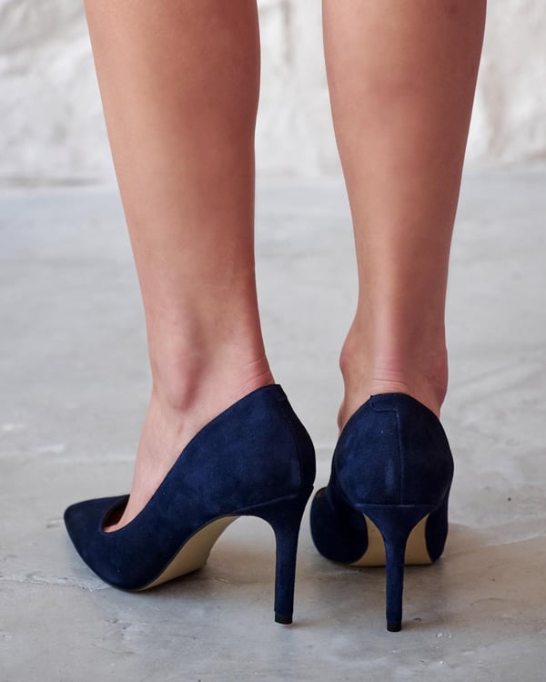 SİTY 8 CM LACİVERT SÜET STİLETTO