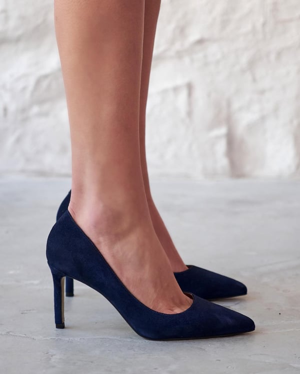 SİTY 8 CM LACİVERT SÜET STİLETTO