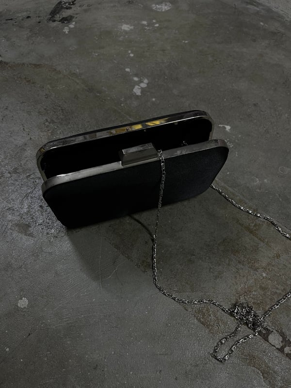 SİYAH SATEN CLUTCH ÇANTA