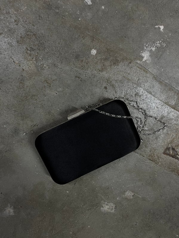SİYAH SATEN CLUTCH ÇANTA