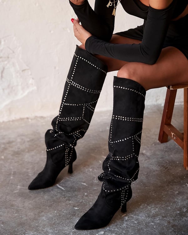 TRUDY SİYAH TROKLU ÇİZME