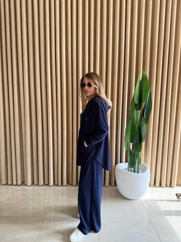 Kapüşonlu Modal Takım Lacivert - 1146